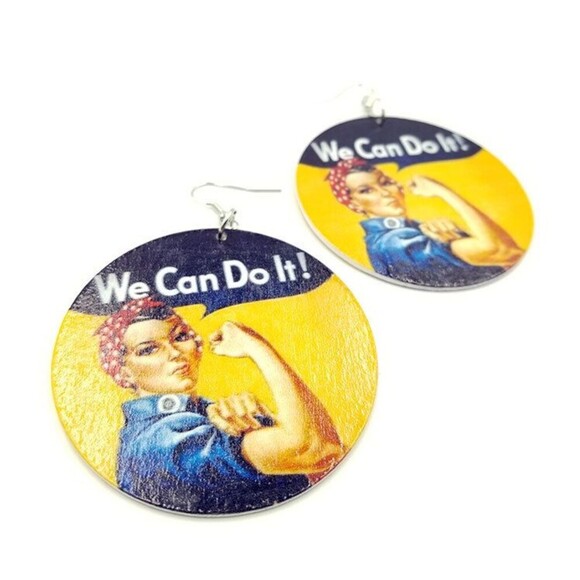 NWT! Rosie the Riveter Earrings - Picture 1 of 2